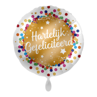 Folieballon - Hartelijk Gefeliciteerd Confetti - 45 cm - Helium- en Luchtvulling  Folieballon - Hartelijk Gefeliciteerd Confetti - 45 cm - Helium- en Luchtvulling