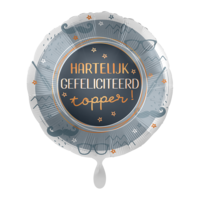 Folieballon Hartelijk gefeliciteerd Topper 43 cm Folieballon Hartelijk gefeliciteerd Topper 43 cm