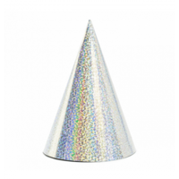 Feesthoedjes - Holografisch Zilver - 6 stuks Feesthoedjes - Holografisch Zilver - 6 stuks