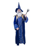 Tovenaar Kostuum - Blauw met Sterren - Heren  Tovenaar Kostuum - Blauw met Sterren - Heren