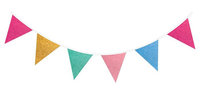 Versiering Vlaggenlijn - Glitter Multicolor - Papier - 6 meter