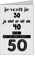 Verjaardagskaart Het Is Toch Echt 50 - XL Kaart Verjaardagskaart Het Is Toch Echt 50 - XL Kaart