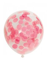 Confetti Ballonnen Transparant - Babyroze Confetti - 6 stuks - 30 cm Confetti Ballonnen Transparant - Babyroze Confetti - 6 stuks - 30 cm
