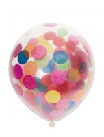 Confetti Ballonnen Transparant - Kleurrijke Confetti - 6 stuks - 30 cm Confetti Ballonnen Transparant - Kleurrijke Confetti - 6 stuks - 30 cm