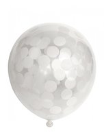 Confetti Ballonnen Transparant - Wit Confetti - 6 stuks - 30 cm Confetti Ballonnen Transparant - Wit Confetti - 6 stuks - 30 cm