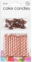Taartkaarsjes - Rosé Goud - Verjaardag Decoratie - 12 Stuks Taartkaarsjes - Rosé Goud - Verjaardag Decoratie - 12 Stuks