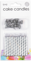 Taartkaarsjes - Zilver - Verjaardag Decoratie - 12 Stuks Taartkaarsjes - Zilver - Verjaardag Decoratie - 12 Stuks