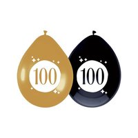 Ballonnen 100 jaar Festive Gold 6 stuks Ballonnen 100 jaar Festive Gold 6 stuks
