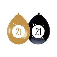 Ballonnen 21 jaar Festive Gold 6 stuks Ballonnen 21 jaar Festive Gold 6 stuks
