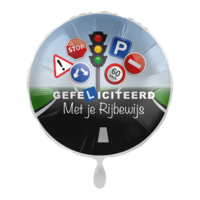 Folieballon - Gefeliciteerd Rijbewijs - 45 cm - Helium- en Luchtvulling  Folieballon - Gefeliciteerd Rijbewijs - 45 cm - Helium- en Luchtvulling