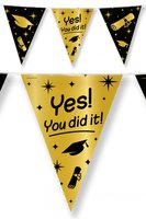 Vlaggenlijn Classy - Yes You Did It - Zwart-Goud - Geslaagd Vlaggenlijn Classy - Yes You Did It - Zwart-Goud - Geslaagd