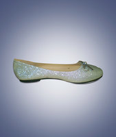 Dames ballerina glitter zilver