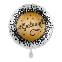 Folieballon - #Geslaagd - 45 cm - Helium- en Luchtvulling Folieballon - #Geslaagd - 45 cm - Helium- en Luchtvulling