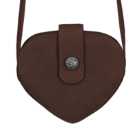 Dirndl Tasje Hartvorm -  Donkerbruin Schoudertas