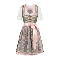 Dirndl Jurkje - Groen-Oudroze - Deluxe Star Collection - Dames