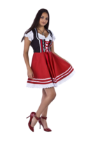 Dirndl Jurk Oktoberfest - Zwart-Rood - 2-delig - Dames Dirndl Jurk Oktoberfest - Zwart-Rood - 2-delig - Dames