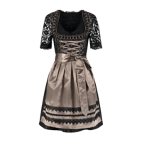 Dirndl Jurk - Zwart-Taupe - Deluxe Star Collection - Dames