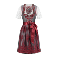 Dirndl oudzilver-bordeaux rood deluxe Star Collection