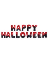 Folieballonnen Happy Halloween zwart-rood