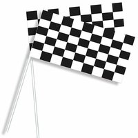 Zwaaivlaggetje Papier Race Geblokt - 50 stuks Zwaaivlaggetje Papier Race Geblokt - 50 stuks