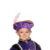 Piet Baret kind paars satijn met veer