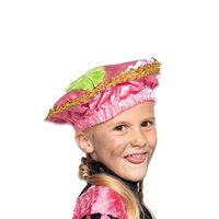 Piet Baret kind satijn roze met veer