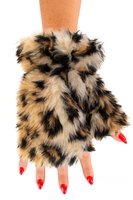 Vingerloze Handschoenen - Pluche Panter Vingerloze Handschoenen - Pluche Panter