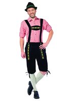 Lederhosen Johann - Zwart - Knielengte - Imitatie Suède Lederhosen Johann - Zwart - Knielengte - Imitatie Suède