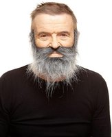 Baard met Snor Onno - Grijs Imitatiebont - Zelfklevend