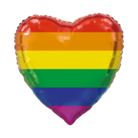 Folie hartballon regenboog 92 cm Folie hartballon regenboog 92 cm