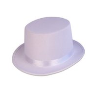 Hoge Hoed - Satijn - Wit - Volwassenen