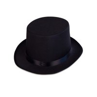 Hoge Hoed - Satijn - Zwart - Volwassenen
