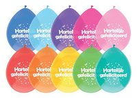 Ballonnen - Hartelijk Gefeliciteerd - 8 stuks - 30 cm Ballonnen - Hartelijk Gefeliciteerd - 8 stuks - 30 cm