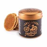Stroopwafel Blik Holland - Zwart-Goud - Inclusief Stroopwafels