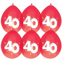 Ballonnen - Jubileum 40 - Verjaardag 40 Jaar - Rood - 6 stuks - 30 cm Ballonnen - Jubileum 40 - Verjaardag 40 Jaar - Rood - 6 stuks - 30 cm
