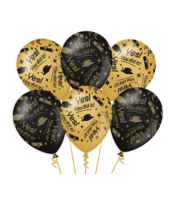 Ballonnen Classy - Yes You Did It - Zwart-Goud - 6 stuks Ballonnen Classy - Yes You Did It - Zwart-Goud - 6 stuks