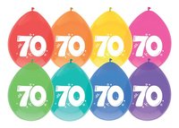 Ballonnen Gekleurd - 70 jaar - 8 stuks - 30 cm Ballonnen Gekleurd - 70 jaar - 8 stuks - 30 cm
