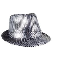 Hoed Popstar Pailletten - Disco Jaren 80 & 90 - Zwart-Zilver Hoed Popstar Pailletten - Disco Jaren 80 & 90 - Zwart-Zilver