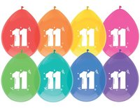 Ballonnen Gekleurd - 11 jaar - 8 stuks - 30 cm Ballonnen Gekleurd - 11 jaar - 8 stuks - 30 cm