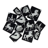 Glitter Tattoo Sjablonen Eenhoorn - 12 stuks Glitter Tattoo Sjablonen Eenhoorn - 12 stuks