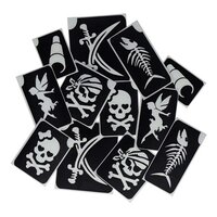 Glitter Tattoo Sjablonen Piraten - 12 stuks