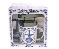 Souvenir Mok - Giftset Mok - Lepel - Schotel - Delftsblauw