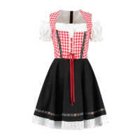 Dirndl Jurk - Lise - Rood-Wit Geblokt - Dames Dirndl Jurk - Lise - Rood-Wit Geblokt - Dames