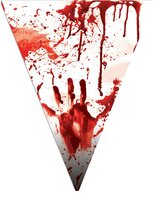 Halloween Vlaggenlijn Bloed - Bloederige Handen - 5 meter