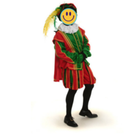 Pieten Pak - Polyester Fluweel Luxe - Groen-Rood