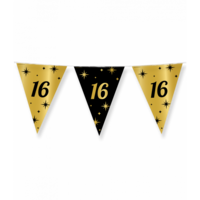 Vlaggenlijn Classy - 16 jaar - Zwart-Goud Vlaggenlijn Classy - 16 jaar - Zwart-Goud