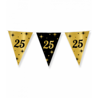Vlaggenlijn Classy - 25 jaar - Zwart-Goud Vlaggenlijn Classy - 25 jaar - Zwart-Goud