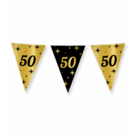 Vlaggenlijn Classy - 50 jaar - Zwart-Goud Vlaggenlijn Classy - 50 jaar - Zwart-Goud