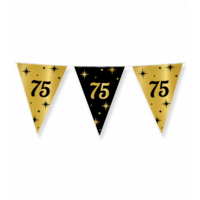 Vlaggenlijn Classy - 75 jaar - Zwart-Goud Vlaggenlijn Classy - 75 jaar - Zwart-Goud