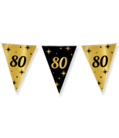 Vlaggenlijn Classy - 80 jaar - Zwart-Goud